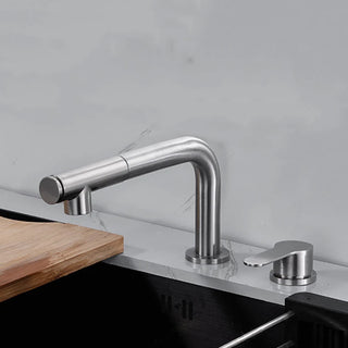 Nicodemus - Stainless Steel Pull Out Hot & Cold Mixer Kitchen Tap