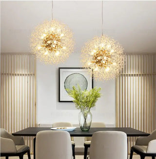 Acura - Dandelion Wire LED Rectangle Base Hanging Chandelier