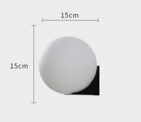Eyre - Modern Minimalist White Milk Shade Circular Glass Ball Wall Light
