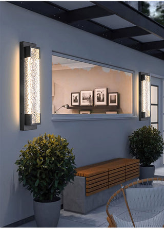 Cole - Modern Stainless Steel LED Patterned Glass Wall Light