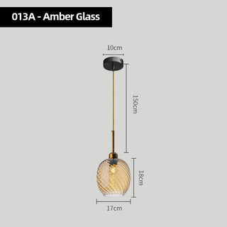 Emerald - Modern Textured Coloured Glass Hanging Pendant Ceiling Light
