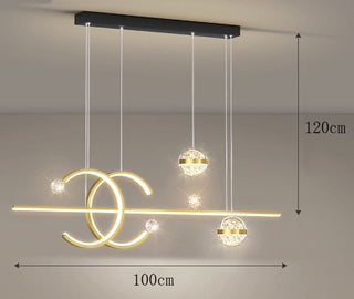 Minore - Minimalist Thin Beam Crystal Hanging Pendant Ceiling Light
