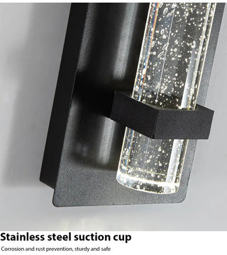 Calliope - Crystal Bubble Black Modern Outdoor Wall Light Bar