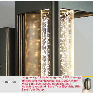 Lainey - Black Caged Crystal Bubble Glass Outdoor Wall Light