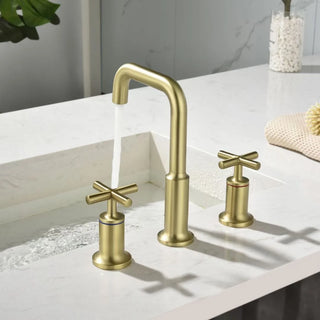 Calley - Dual Handle Modern Brushed Basin Tap