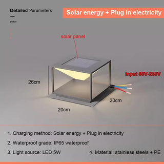 Meg - Solar Waterproof Square Light Dripping LED Outdoor Post Lights