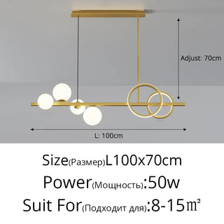 Tokyo - Modern Line Crystal Glass Gold Ceiling Light Chandelier