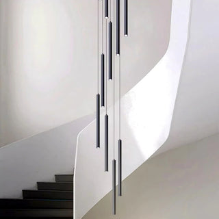 Agustina - Modern Black Pipe Hanging Ceiling Chandelier