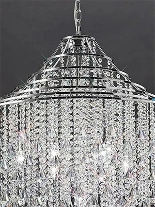 Orabella - Modern Glam Crystal Beaded Pendant Chandelier – Ideal for Foyers & Living Spaces