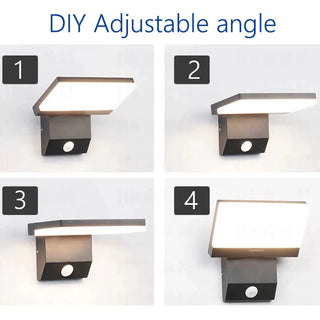 Jase - IP65 Waterproof Motion Sensor Auto On/Off Wall Light with Adjustable Angle