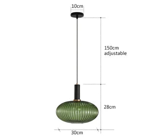 Kiara - Green Patterned Glass Hanging Pendant Ceiling Light