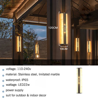 Jaspar - Marble Style Outdoor LED Wall Light Bar