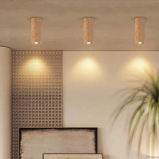 Rochor - Cylindrical Natural Stone Ceiling Light