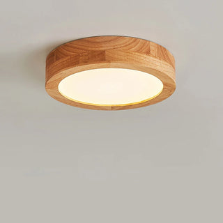 Anaco - Modern Wood Flush Mount Round Ceiling Light
