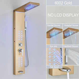 Evander - Bathroom Faucet Hot & Cold Rainfall Mixer Bathroom Shower Panel with LED Light