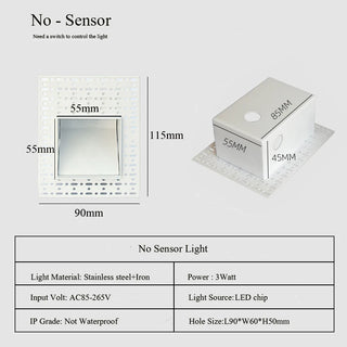 Evelina - Embedded Frameless LED  Motion Sensor Step & Stair Wall Lights