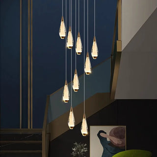Hannah - Modern Spiral Teardrop with Liquid Ceiling Chandelier