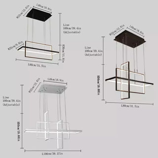 Argela - Rectangle Modern Hanging Chandelier