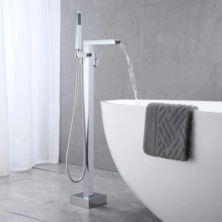 Amarante - Floor Standing Modern Bathtub Waterfall Filler Tap with Hand Shower