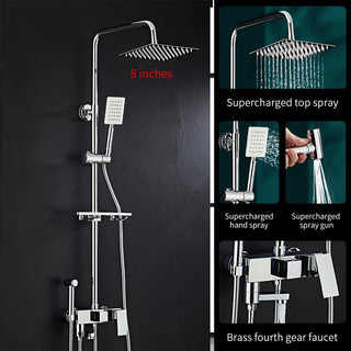 Atticus - Rainfall Wall Mounted Height Adjustable Shower Set