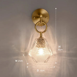 Teddy - Modern Gold Patterned Glass Crystal Wall Light
