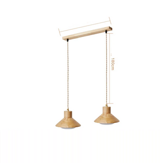 Oran - Wood Cone Adjustable Cord Pendant Ceiling Light