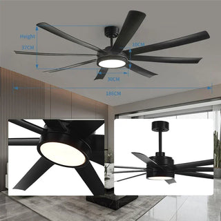 Xenos - Industrial 52/72Inch 9 Blade Aluminium Ceiling Fan