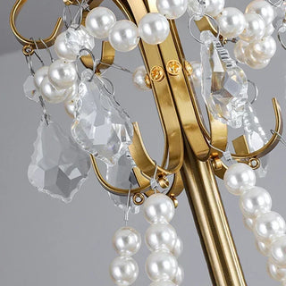 Kristy - Glass Feather Round White Glass Gold Frame Ceiling Light Chandelier