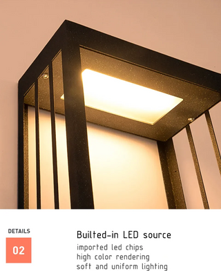 Atticus - Modern Layered Cuboid LED Outdoor Lamp