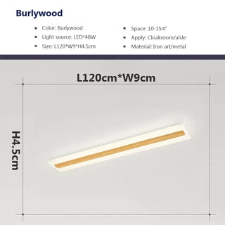 Gabiley - Wooden LED Modern Rectangular Ceiling Light Bar