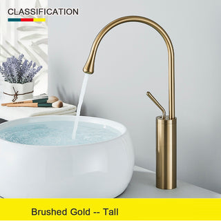 Swan - 360° Swivel Basin Faucet, Water Drop Design, Single Handle, Chrome Finish, Brass Material