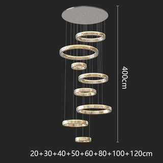 Nurul - Crystal Round Gold Hanging Chandelier