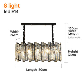 Girllington - Black Round Tiered Glass Ceiling Chandelier