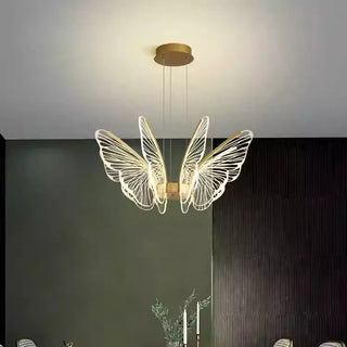 Damir - Gold LED Butterfly Wings Hanging Chandelier