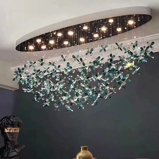 Sapphire Bloom - Statement Ceiling Light with Blue Crystal Accents