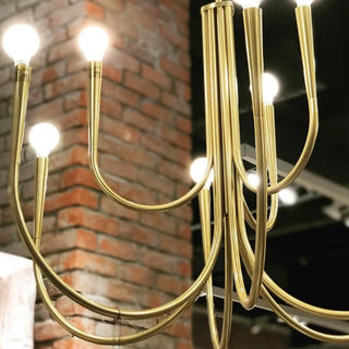 Alara- Pipe Erected Curved Multi Head Hanging Retro/Modern Ceiling Light Chandelier