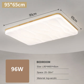 Sijiu - Modern Thin White Milk Shade Wooden And Acrylic Ceiling Light
