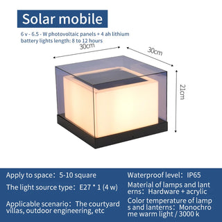 Sibyl - Solar Waterproof Cubed Weave LED Outdoor Post Lights