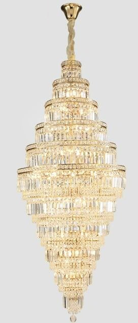 Stratos - Tiered Crystal Glass & Bead Chrome Chandelier