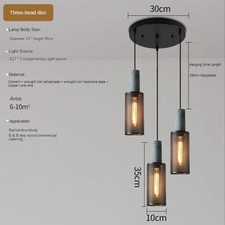 Pola - Industrial Modern Round Mesh Caged Hanging Cement Pendant Ceiling Light