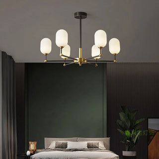 Buds - White Jade Glass Pipe Erected Round Ceiling Light