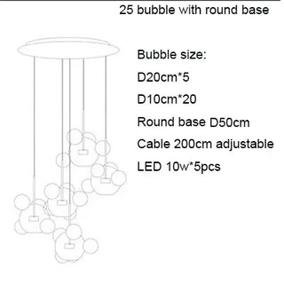 Bernie - Glass Bubble Hanging Pendant Light