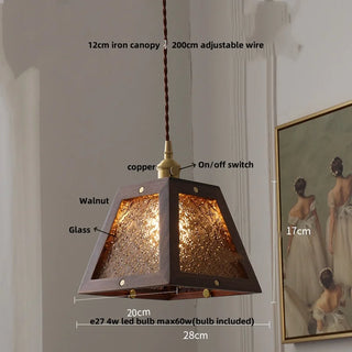Saloni - Boxed Coloured & Textured Glass Pendant Ceiling Light