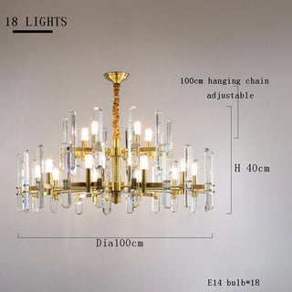 Amelky - Hanging Round Crystal Glass Statement Chandelier