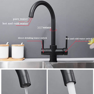 Maryjo - Deck Mounted Hot/Cold Mixer Dual Handle Tap