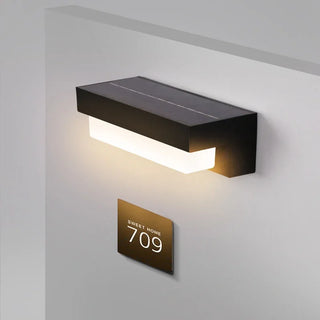 Owayne - Modern Minimalist Solar Waterproof Rectangular ABS Acrylic LED Wall Lamp