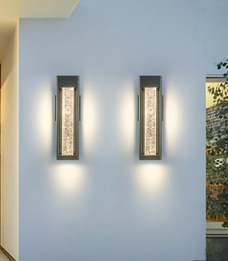 Lainey - Black Caged Crystal Bubble Glass Outdoor Wall Light