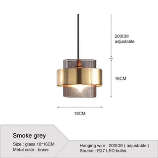 Banse - Gold Modern Hanging Round Glass Pendant Ceiling Light