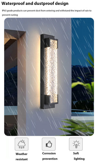 Cole - Modern Stainless Steel LED Patterned Glass Wall Light