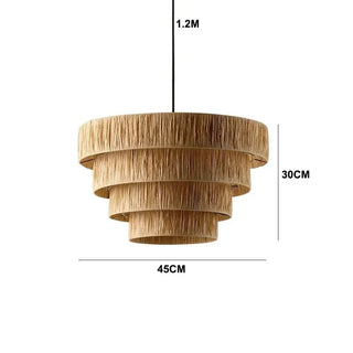 Annaba - Handmade Woven Rattan Round Tiered Ceiling Light